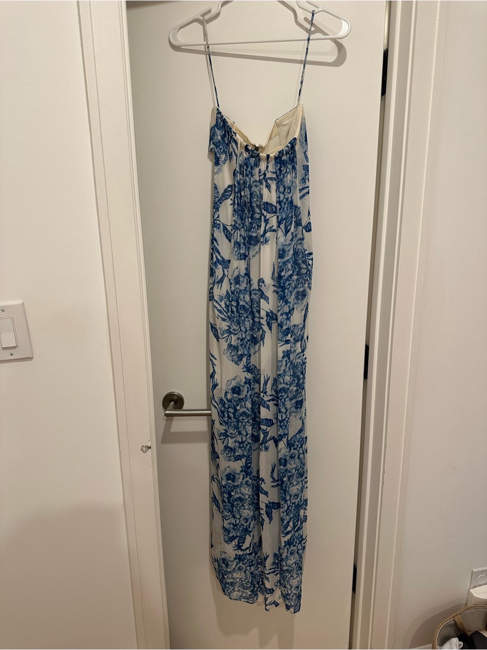 Alice + Olivia Strapless Floral Overlay Maxi Dress